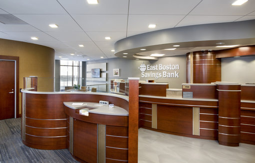 East Boston Savings Interior Bank Construction by Grinnell Cabinet Makers